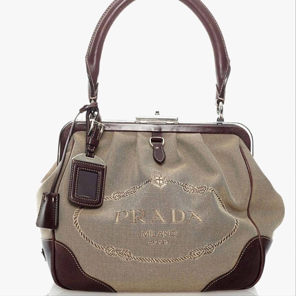 PRADA Canapa Logo Handbag *ORIG DUSTBAG* *AUTHENTICATION CARD* *EXTRA KEY*